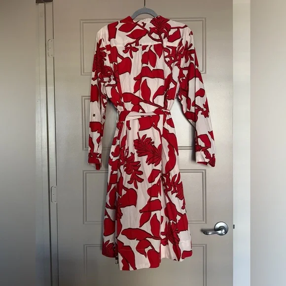 Printed Shirt Dress by Maeve for Anthropologie Red Size 1X - Picture 3 of 16